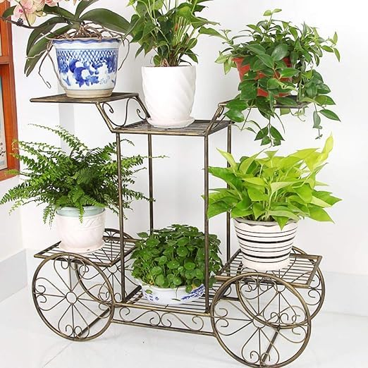 Alenz The Craft Garden Cart Stand & Flower Pot Plant Holder Display Rack, 6 Tiers, Parisian Style - Perfect for Home, Garden, Patio [Black] (B0BPR6T5NK) Amazon Price History, Amazon Price Tracker