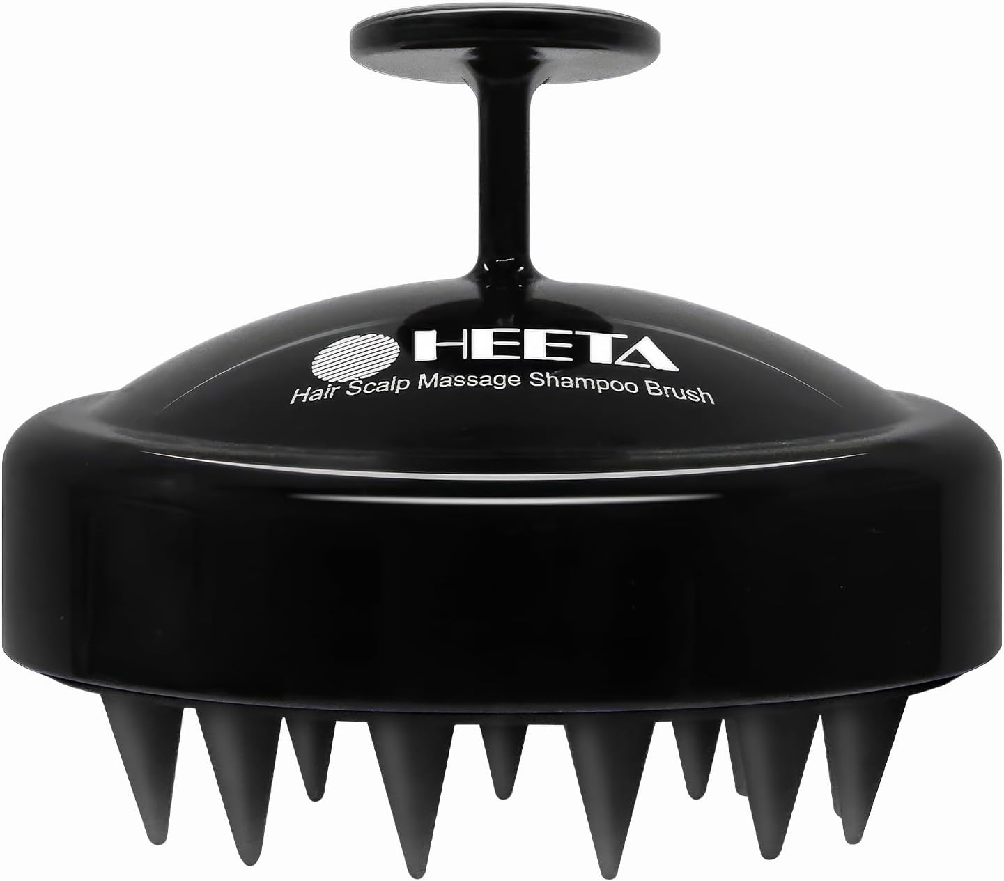 HEETA Scalp Massager, Scalp Scrubber with Soft Silicone Bristles, Hair Growth & Dandruff Removal, Hair Shampoo Brush for Scalp Exfoliating, Black