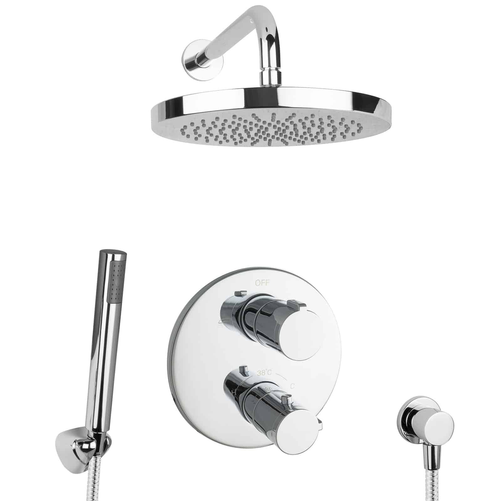 Paul gurkes termostatico doccia completo set incasso doccia a pioggia rotondo design