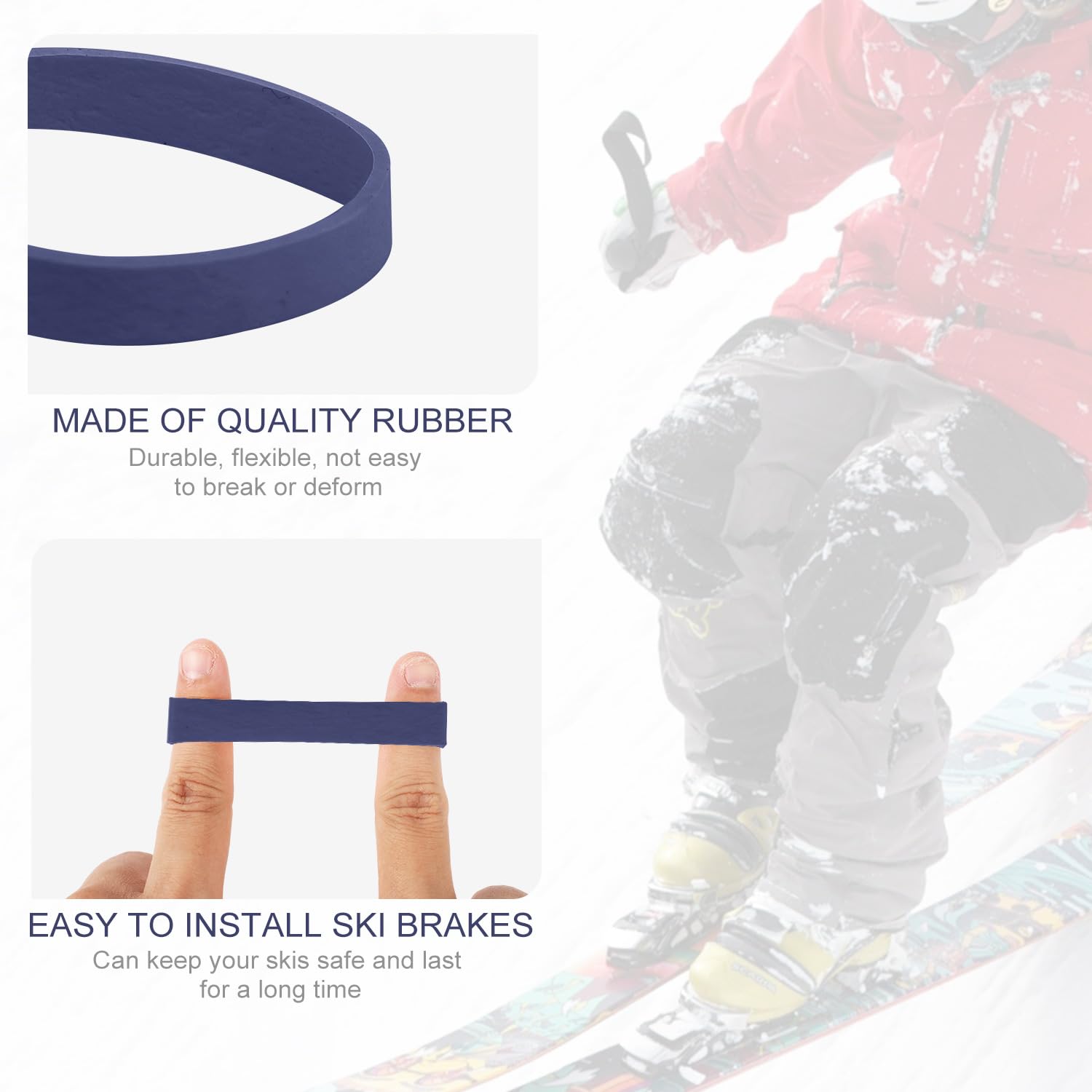 Band de Frein de Ski, 32pcs Retenues de Freins de Snowboard Bande de Caoutchouc