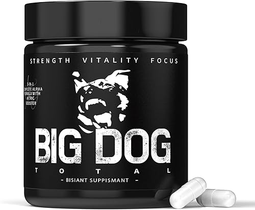 Miniatura 7 de Big Dog Total 3 en 1 Total Alpha Blend - Imprescindible para hombre, sin OMG, energía natural y apoyo de resistencia, 60 unidades (perro grande en