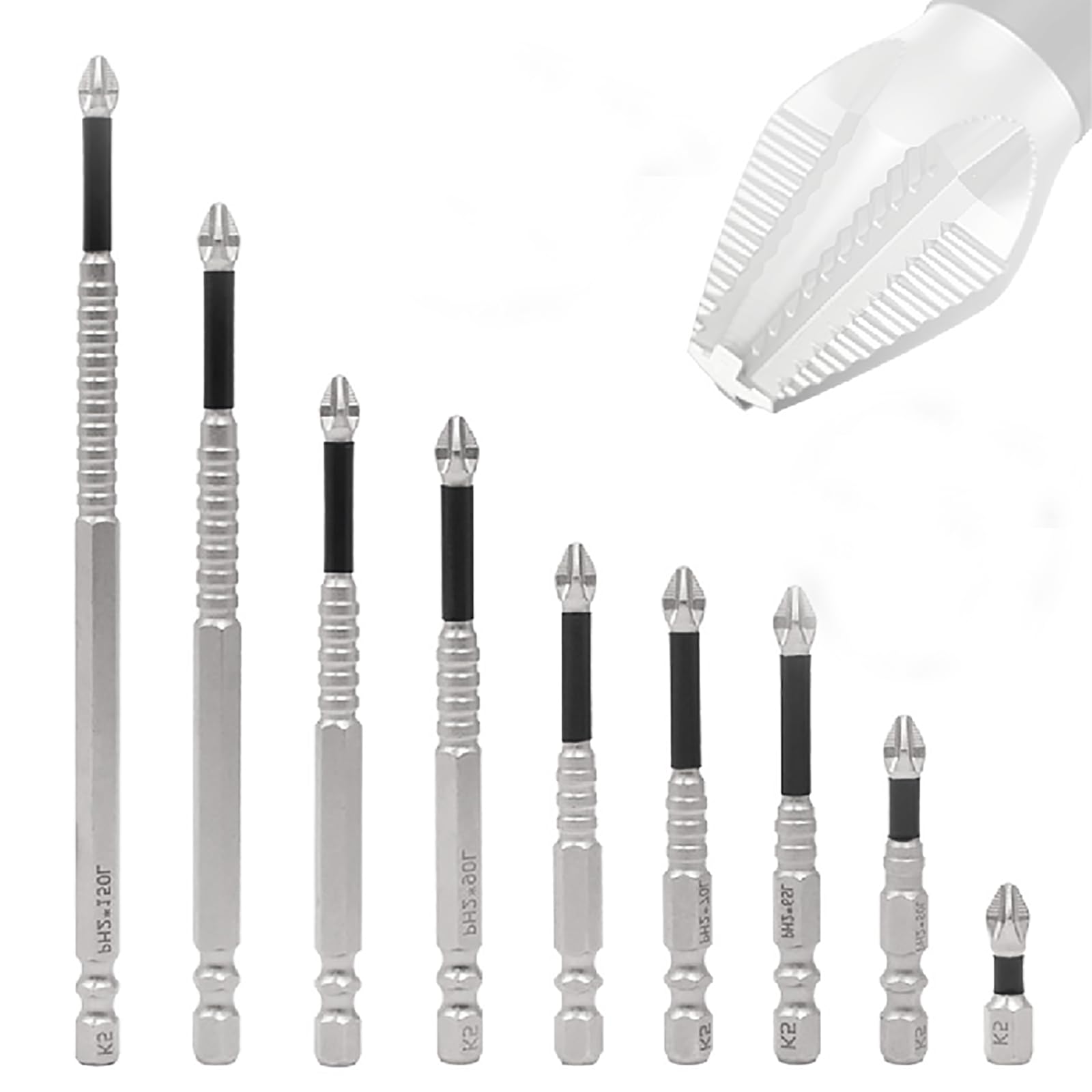 High Magnetic Screwdriver Drill Bit Set, Universal Anti-Slip Magnetic Electric Screwdriver Set Strong Magnetic Durability Screwdriver Drill Bit Set,