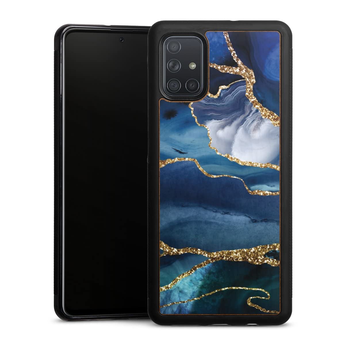Coque en bois véritable compatible Samsung Galaxy A71 protection marbre - 2