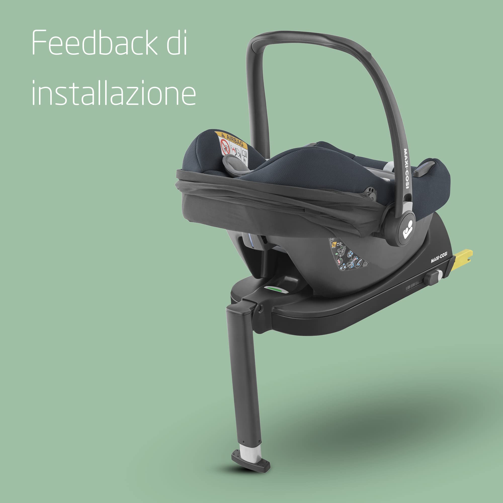 Maxi-Cosi Base CabrioFix i-Size base isofix seggiolino auto per neonati compatibile con Maxi-Cosi Cabriofix i-Size, Gruppo 0+, da 40 a 75 cm, nero