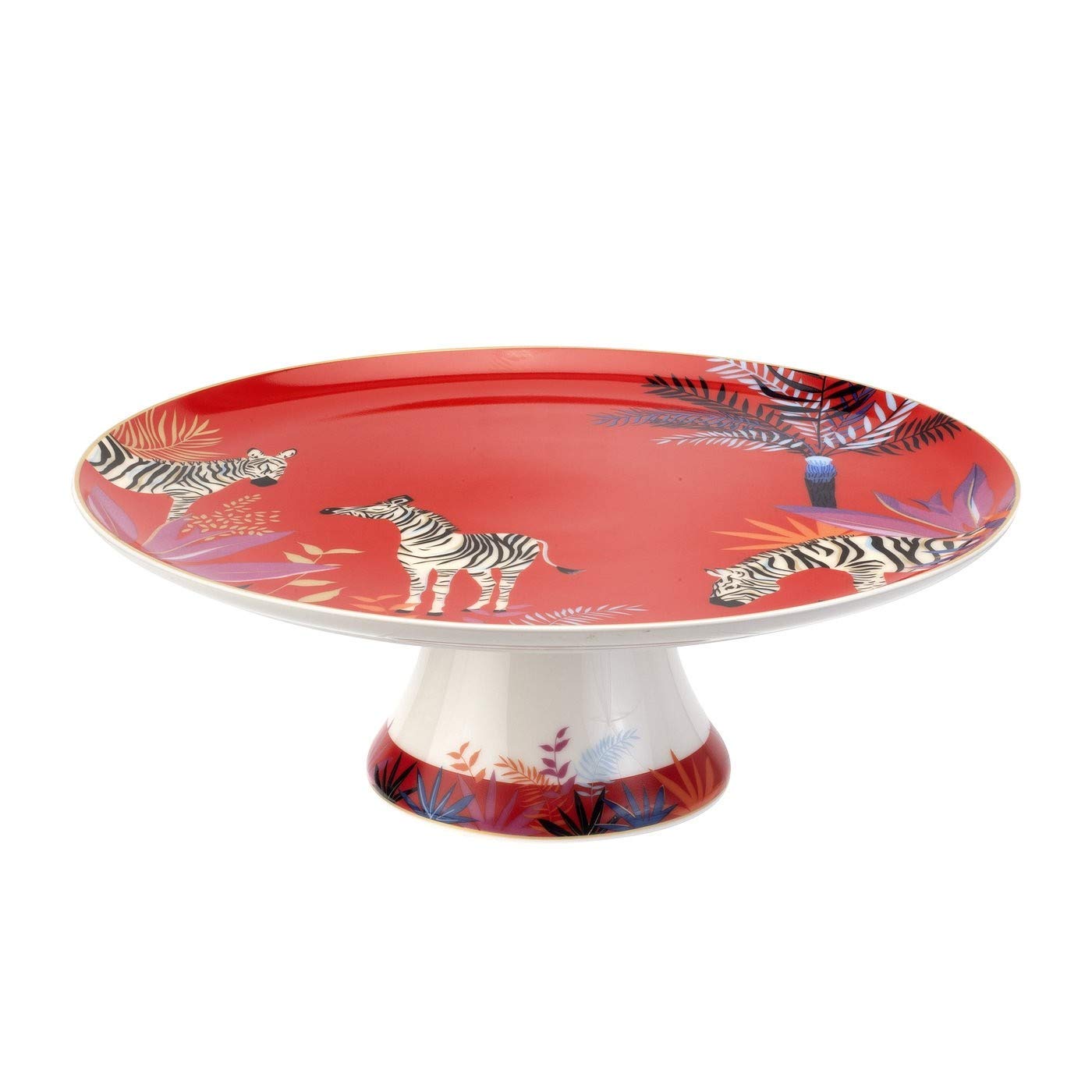 Sara Miller London for Portmeirion Tahiti Footed Cake Plate Amazon.in