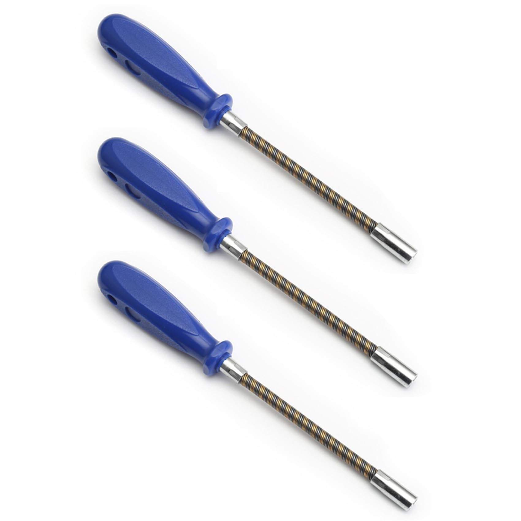 Jnchdghwa Blue 3Pcs 7Mm Flexible Hex Screwdriver 90 Degree Bendable Nutdriver Hex Socket Hose Clamp Driver Hand Tools