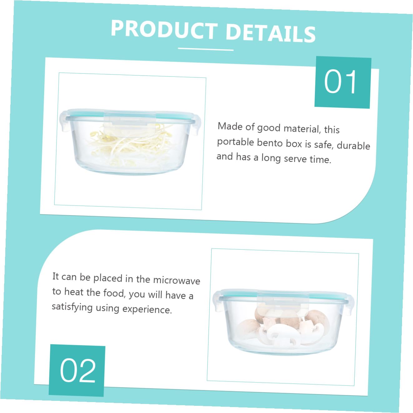 MAGICLULU Contenitore Termico Per Il Pranzo in Borosilicato Ad Alto Isolamento Bento Lunch Box Multi-scomparto Per Adulti Ragazzi E Ragazze Adatto Microonde E Portatile