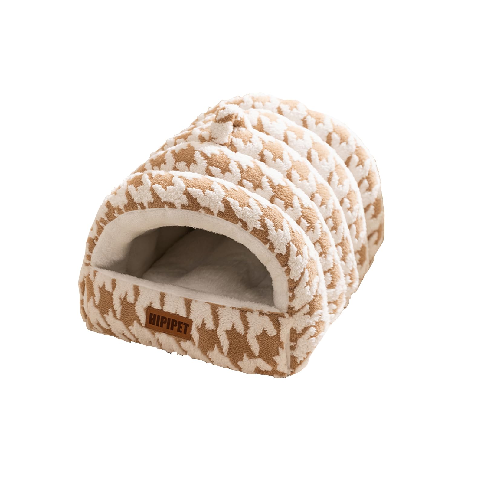 Galatée Cat Cave Bed, Warm Dog Bed With Anti-Slip Bottom, Cute Cat House, Cozy Kitten Tent, Super Soft Calming Pet Bed(XL, Brown)