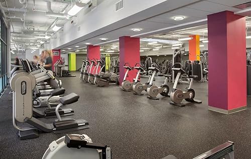 Miniatura 5 de American Floor Mats Suelo deportivo de goma resistente de 0.315 in, azulejos de goma entrelazados (23 x 23 pulgadas), juego de 10% moca, 5 pies 9