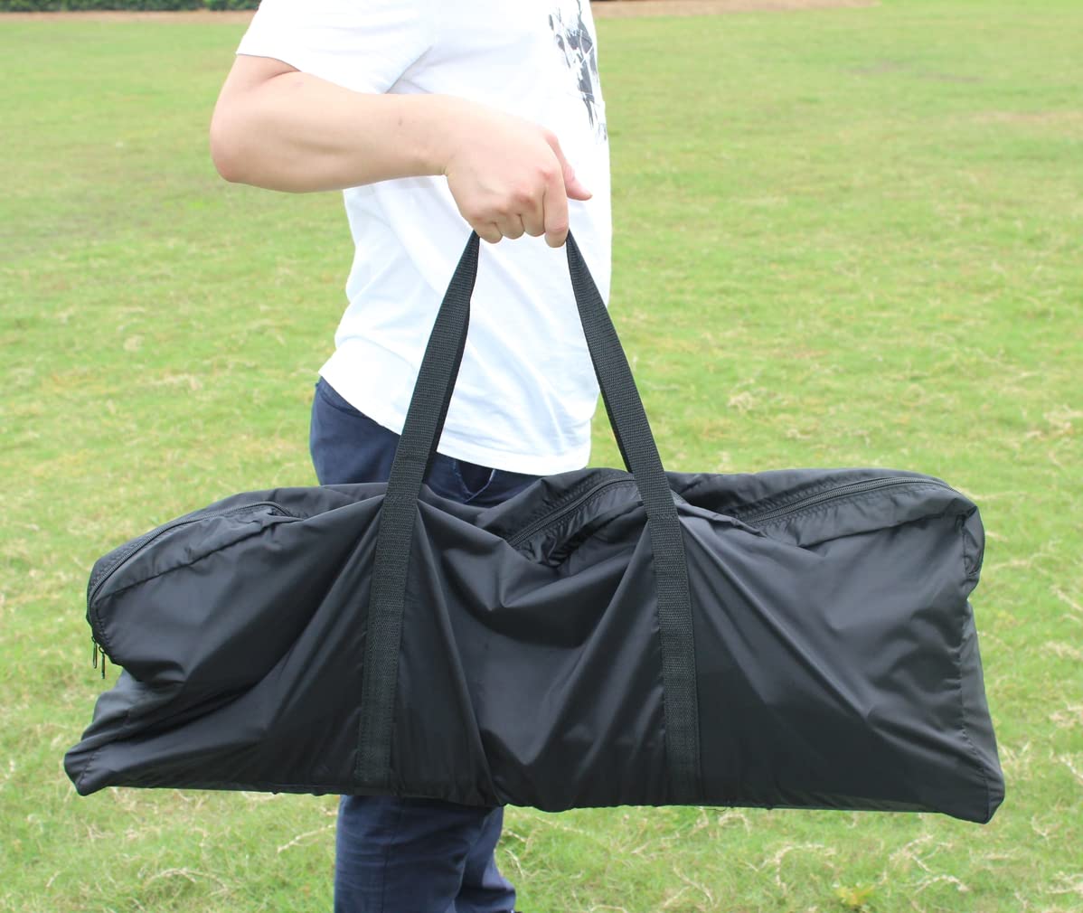 Porta da calcio portatile in acciaio da 2,4 m, per esterni e giardino, con rete da calcio imputrescibile e borsa da trasporto