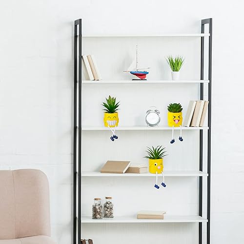 Miniatura 4 de LUZOGA 3 plantas falsas suculentas de imitación lindas patas colgantes en macetas, plantas suculentas artificiales creativas con macetas, mini