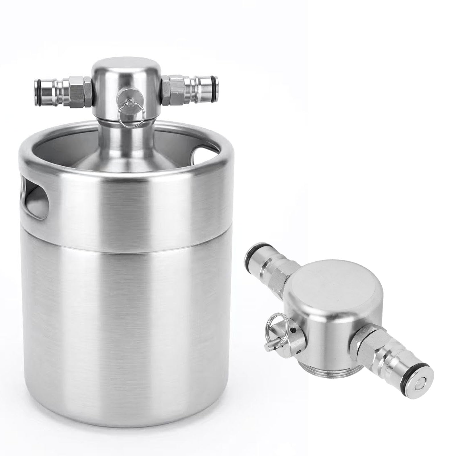 Naroote Lanza de Barril de Cerveza de Acero Inoxidable Lanza Dispensadora de Cerveza con Cerradura de Bola Doble de Acero Inoxidable 304 con Válvula de Seguridad de 45 PSI Diseño de
