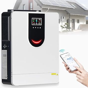 6200W Solar Hybrid Inverter DC48V to AC 220V/230V/240V, Hybrid Inverter Off-Grid with 120A MPPT Solar Charger Controller, for Home