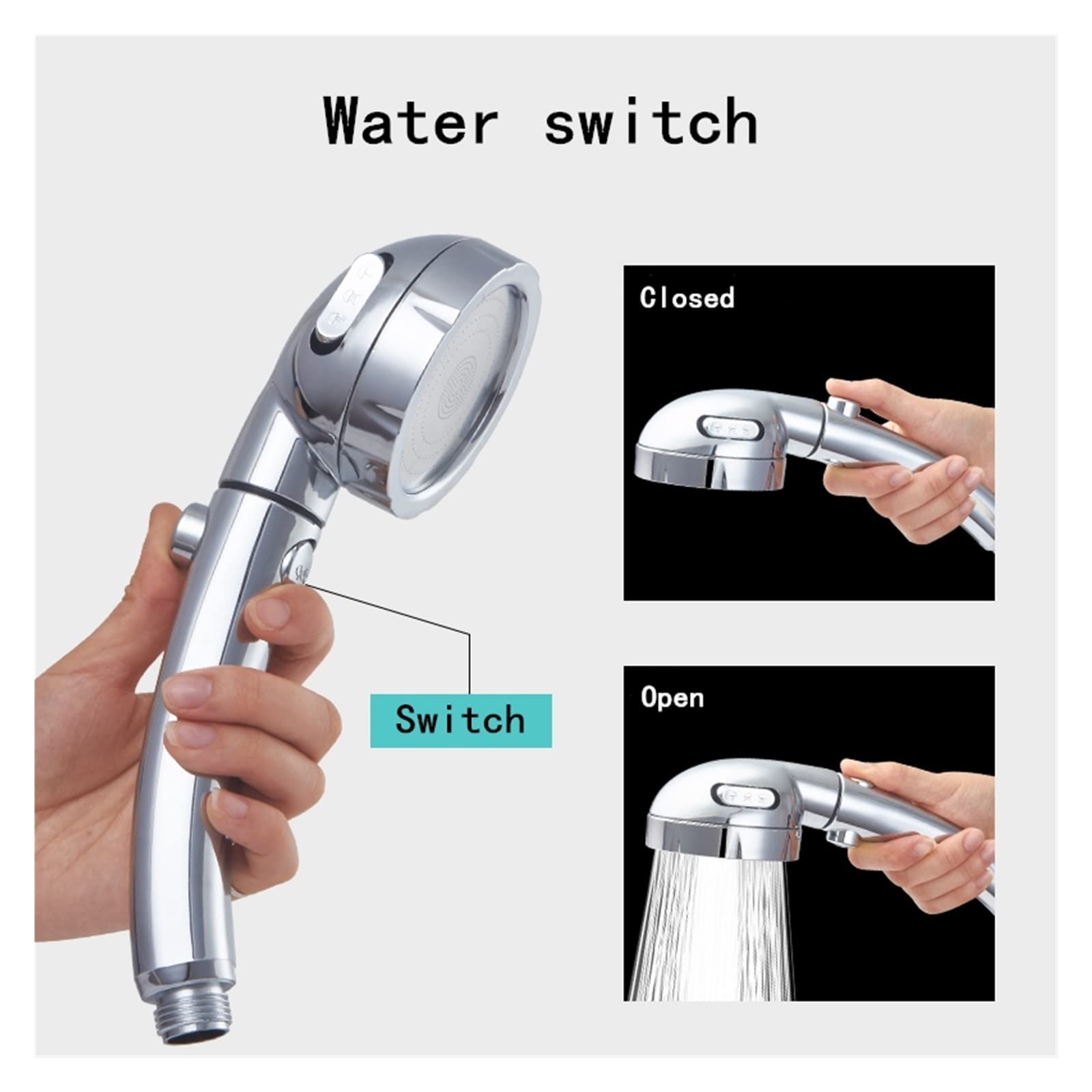 シャワーヘッド＊3機能スパ＊スイッチオン/オフボタン付き＊マッサージ Amazon.co.jp: 浴室の節水シャワー 3 機能スパ シャワー ヘッド