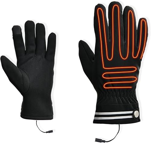 Miniatura 8 de Guantes térmicos USB, guantes térmicos eléctricos, guantes térmicos para hombres con pantalla táctil, guantes táctiles impermeables para pantalla,