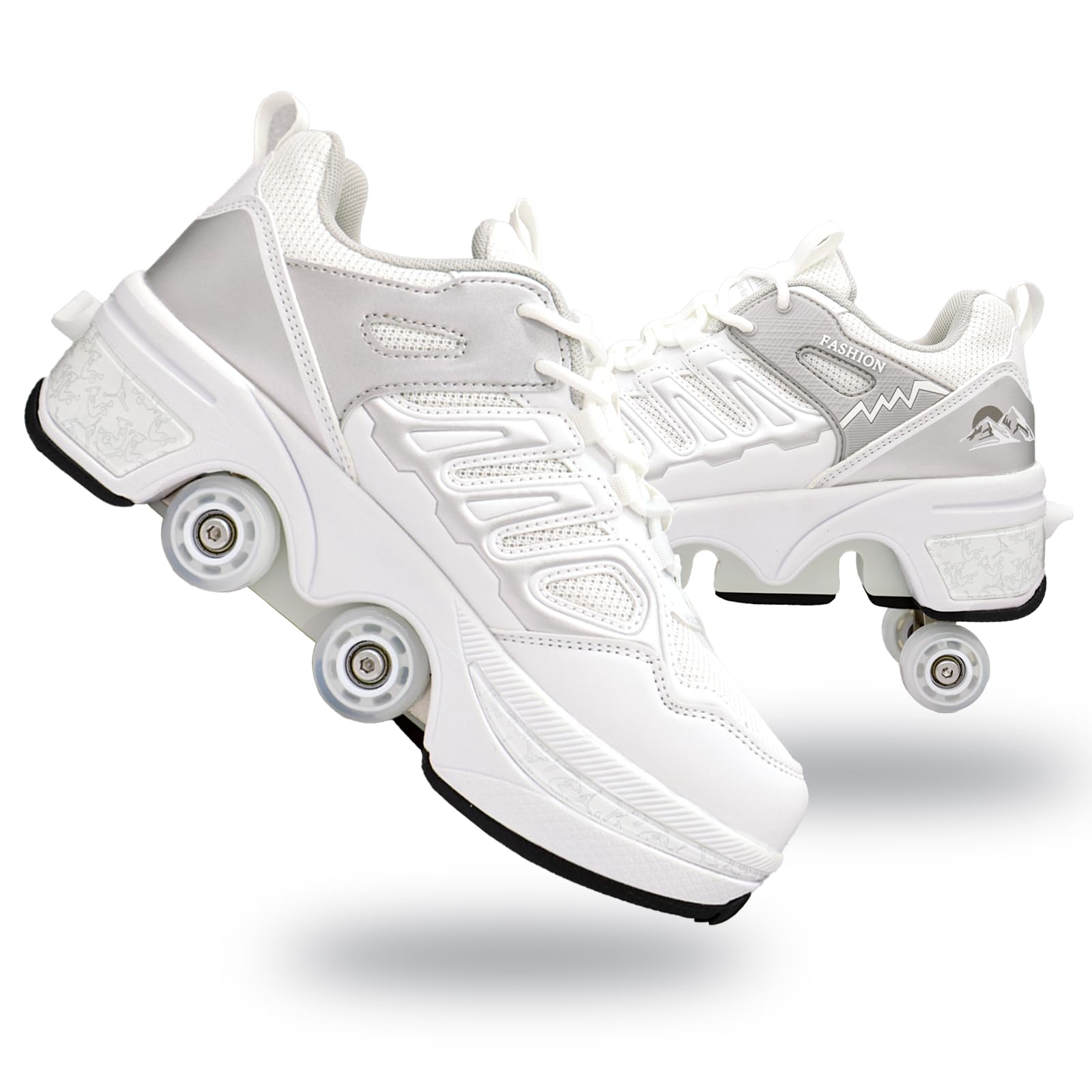 Schuhe mit Rollen für Jungen und Mädchen, Kinder Rollschuhe, Turnschuhe, 2-in-1 Roller Schuhe, Jugend Outdoor Turnschuhe