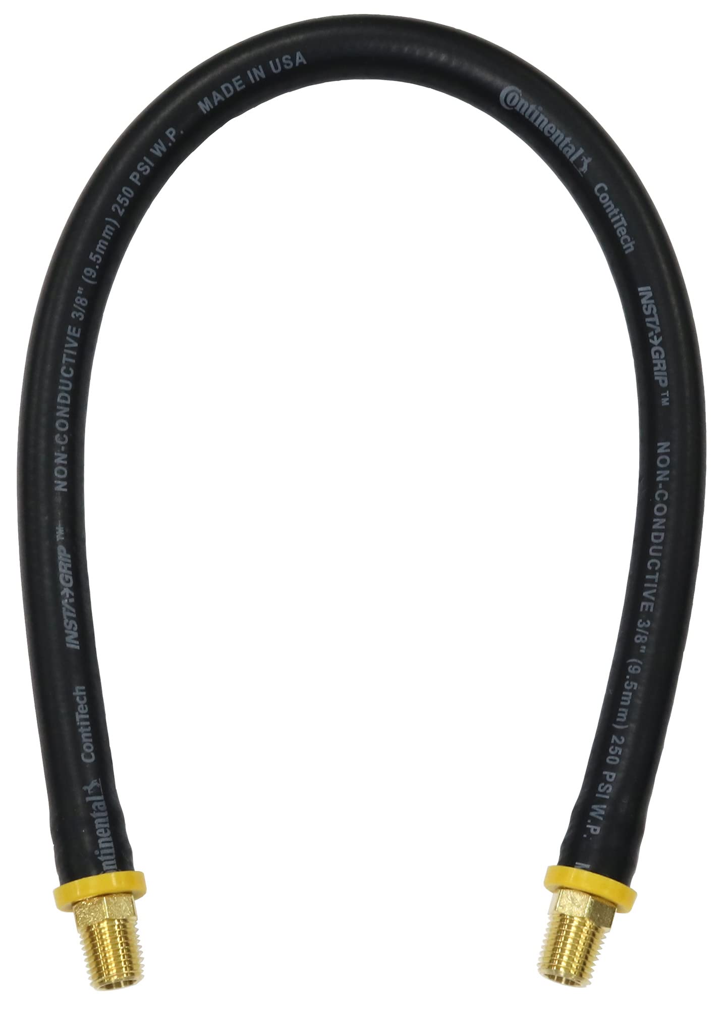 Short Air Compressor Hose: 1/4" Male NPT To 1/4" Male NPT Connections (Lead-Free Brass) (21 Inches)