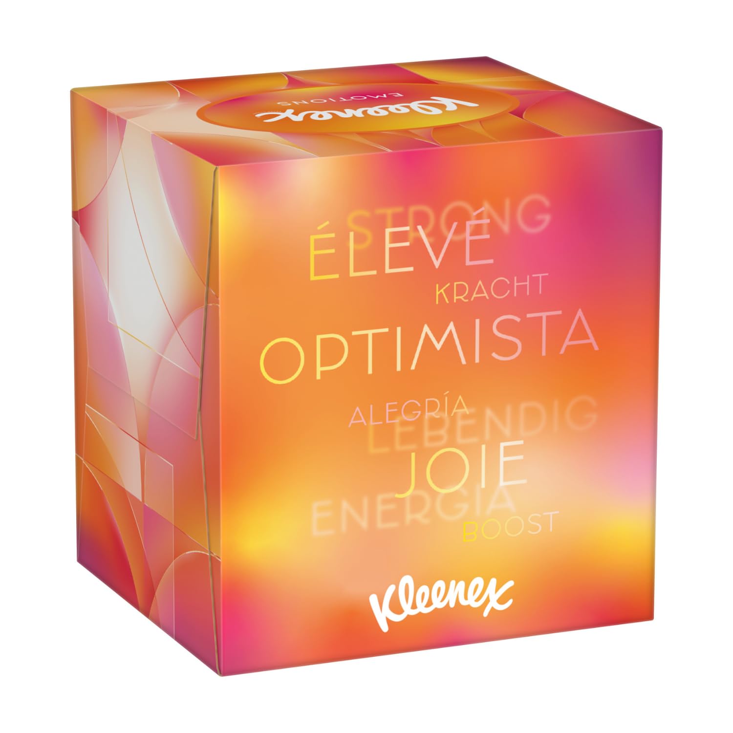 Kleenex Cubo Collection pañuelos de papel 12 cajas de 48 servicios cada una, contiene 4 diseños diferentes, Total 576 pañuelos