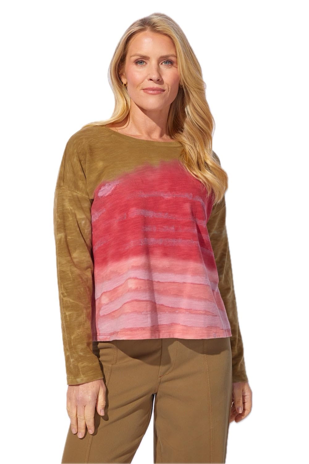 Escape by Habitat Womens River Dyed Modal Spandex Sunset Pullover - 45134