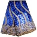 KENLACE 5 Yards/Lot Hot Sale African Lace fabric 2017 New Arrival African Cord Lace For Wedding Dresses Guipure Lace Fabrics (Blue)