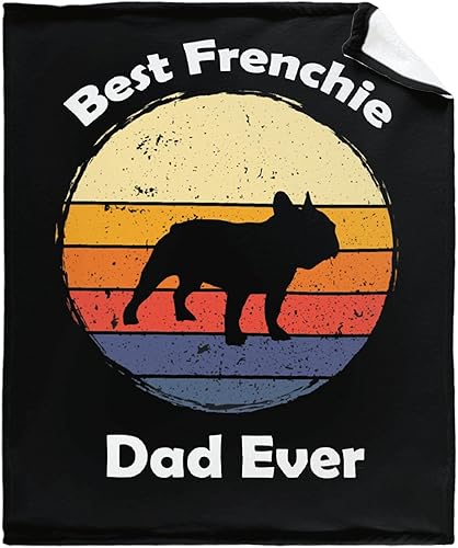 Miniatura 4 de Manta ligera de franela de forro polar retro de Bulldog Francés para sofá y cama, 40 x 30 pulgadas para mascotas