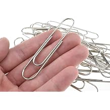 HAHIYO Paperclips Nonskid Extra Large Sturdy 3 Length Paper Clips with Ridges Non Skid Heavy Duty Tight Grip Thick Rust Proof Reusable Metal Bright Silver for Home Office School 40 Pack