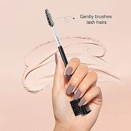 2pcs 3 Head Eyebrow Eyelash Shaper Eyelash Comb Double Head Brush Makeup Grooming Tool Cosmetic with 3 Different Spoolie Brushes for Separating Lashes, Eliminating Mascara Clumps, Grooming Brows