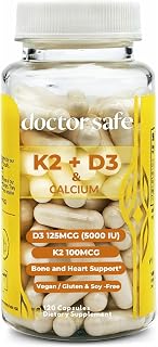 DOCTOR SAFE Vitamin D3 K2 with Calcium & BioPerine MK7 + D3 5000iu US-Made Non-GMO Gluten-Free Soy- Free (120 Capsules - 4 Month Supply)