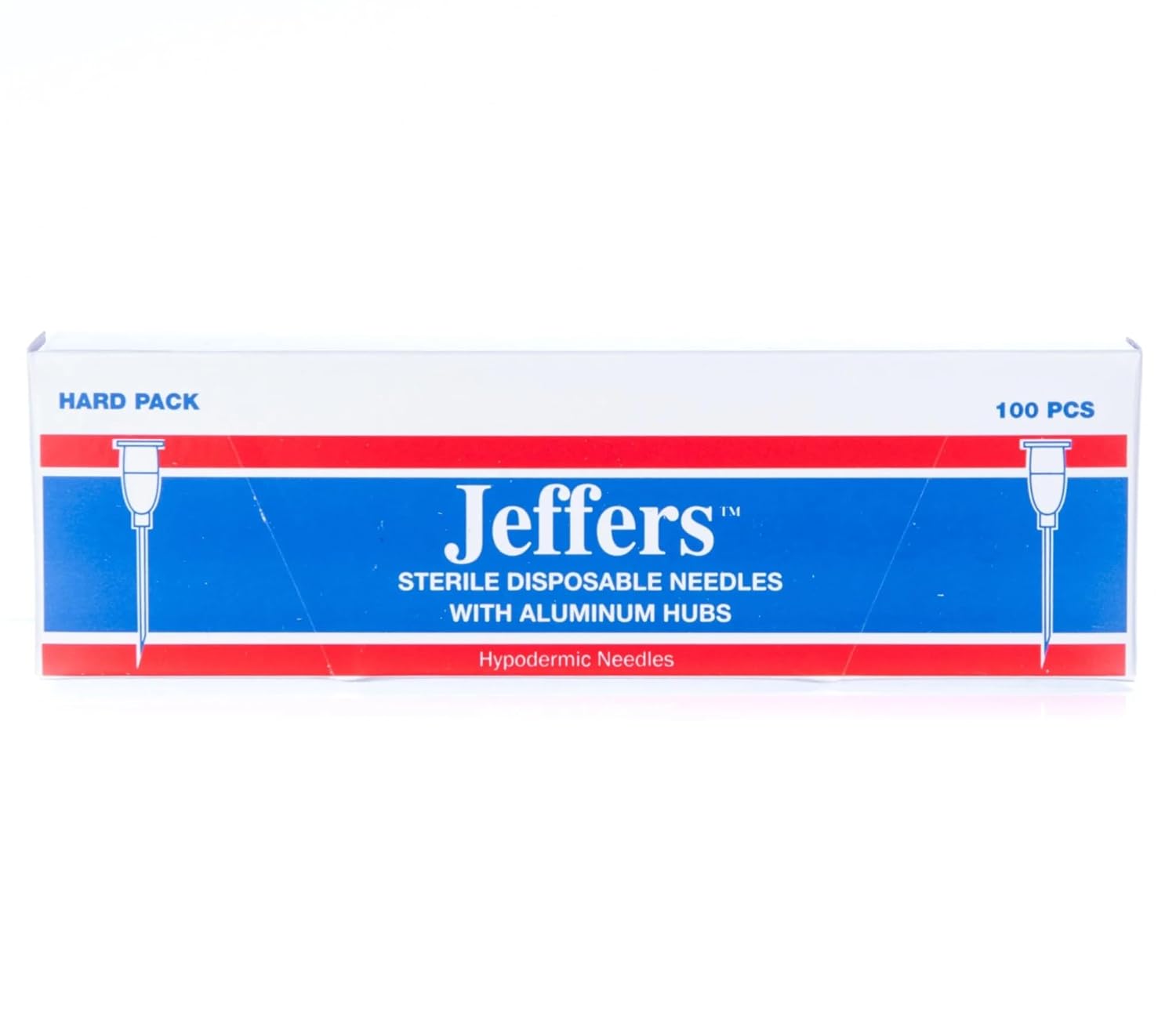 Jeffers Sterile Disposable Needles W/Aluminum Hub, 20ga x 1" - Pack of 100 Stainless Steel Needles for Luer Lock or Luer Slip Syringes, Veterinary, Livestock, Pet, Cattle, Equine, Craft Supplies