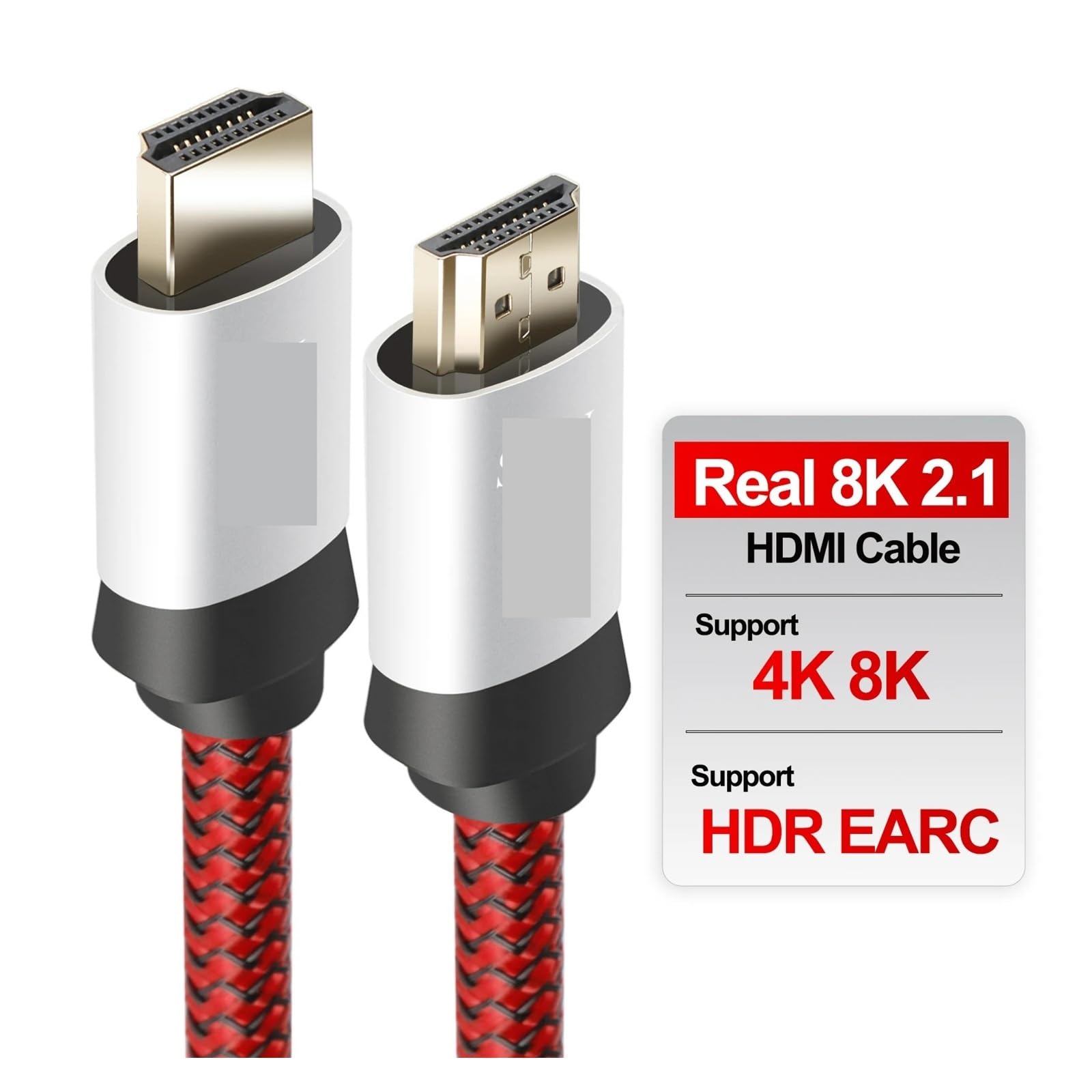 Cavo 8K HDMI 2.1 Ad Alta Velocità, Larghezza Di Banda 48 Gbps, Supporto EARC E HDR, for HDTV, TV Box, Proiettore, Computer E Console Di Gioco(Red-1m)