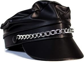 Windy City Novelties - Black Biker Costume Hat for Men Women and Kids