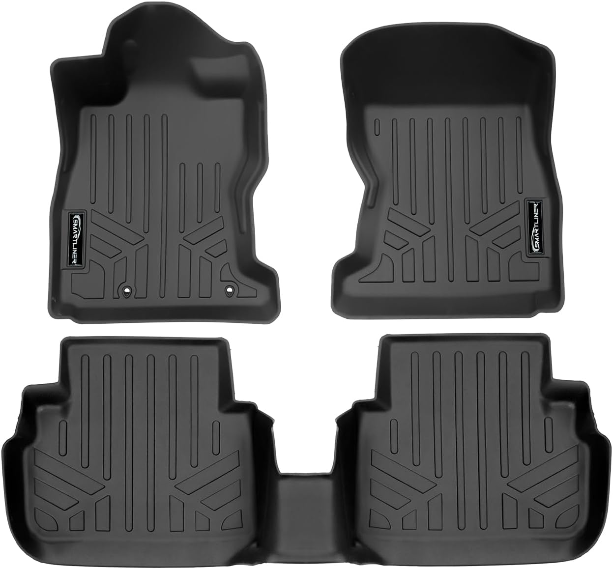 SMARTLINER All Weather Protection Custom Fit 2 Row Floor Mat Liner Set Compatible with 2022-2025 Subaru WRX