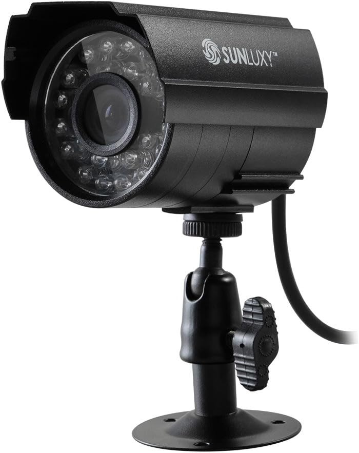 SUNLUXY Waterproof Cylinder CCTV Security Camera CMOS 700TVL 24 LED IR by SUNLUXY