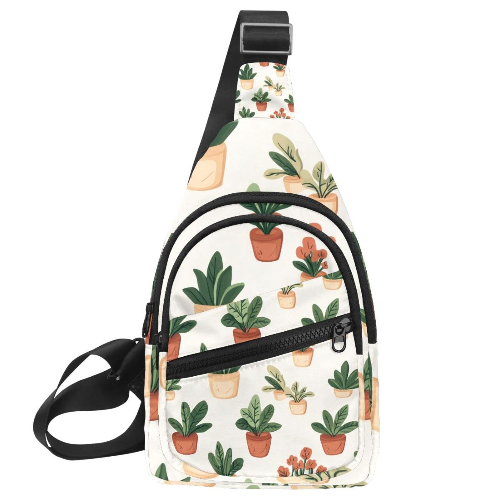 Mochila cruzada con plantas riñonera ajustable ajustable unisex multicolor 7