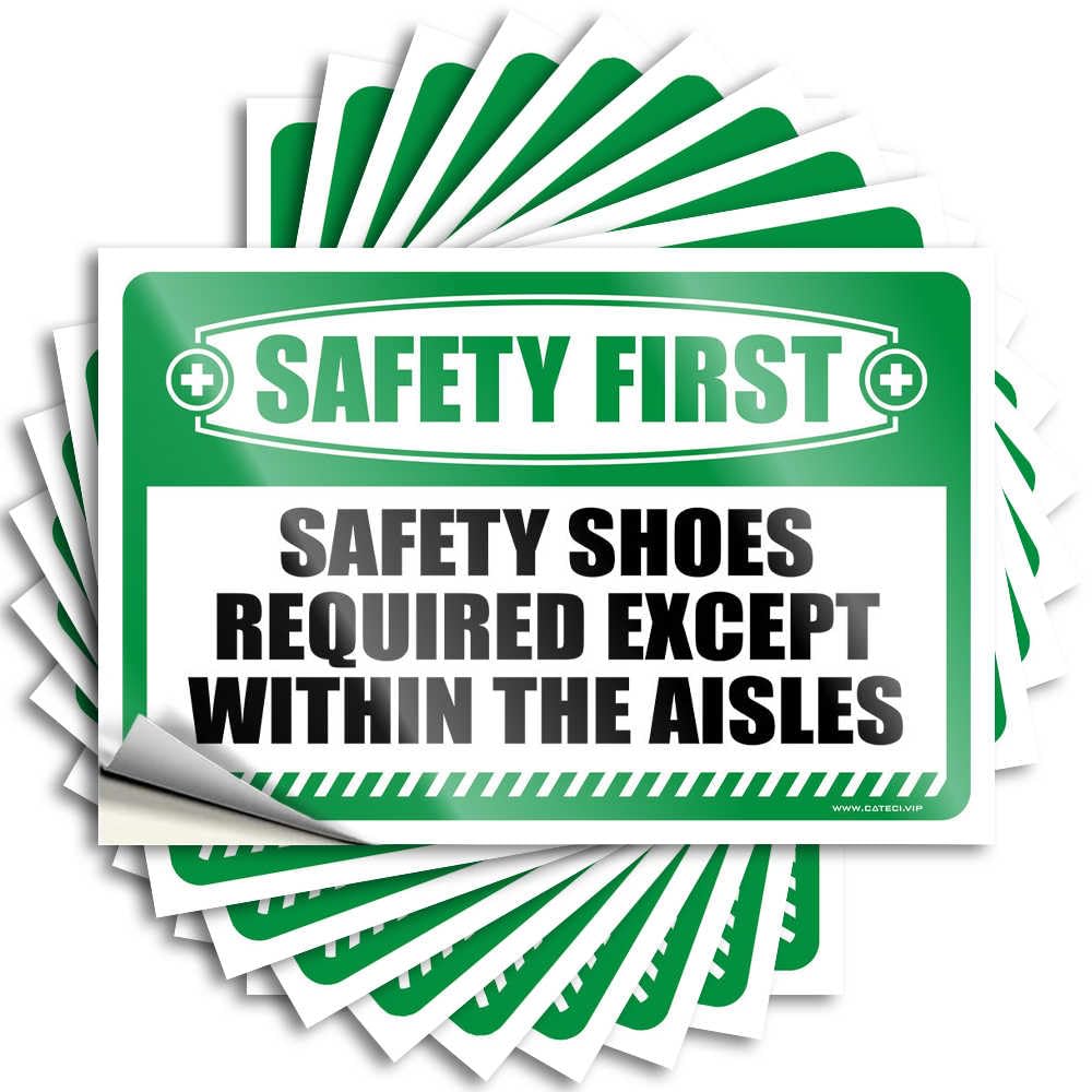 Sticker Camper Decor Essentials Mini Hard Safety First Safety Shoes Required Except Within The Aisles - Scratch Resistant Stickers(12X18CM)