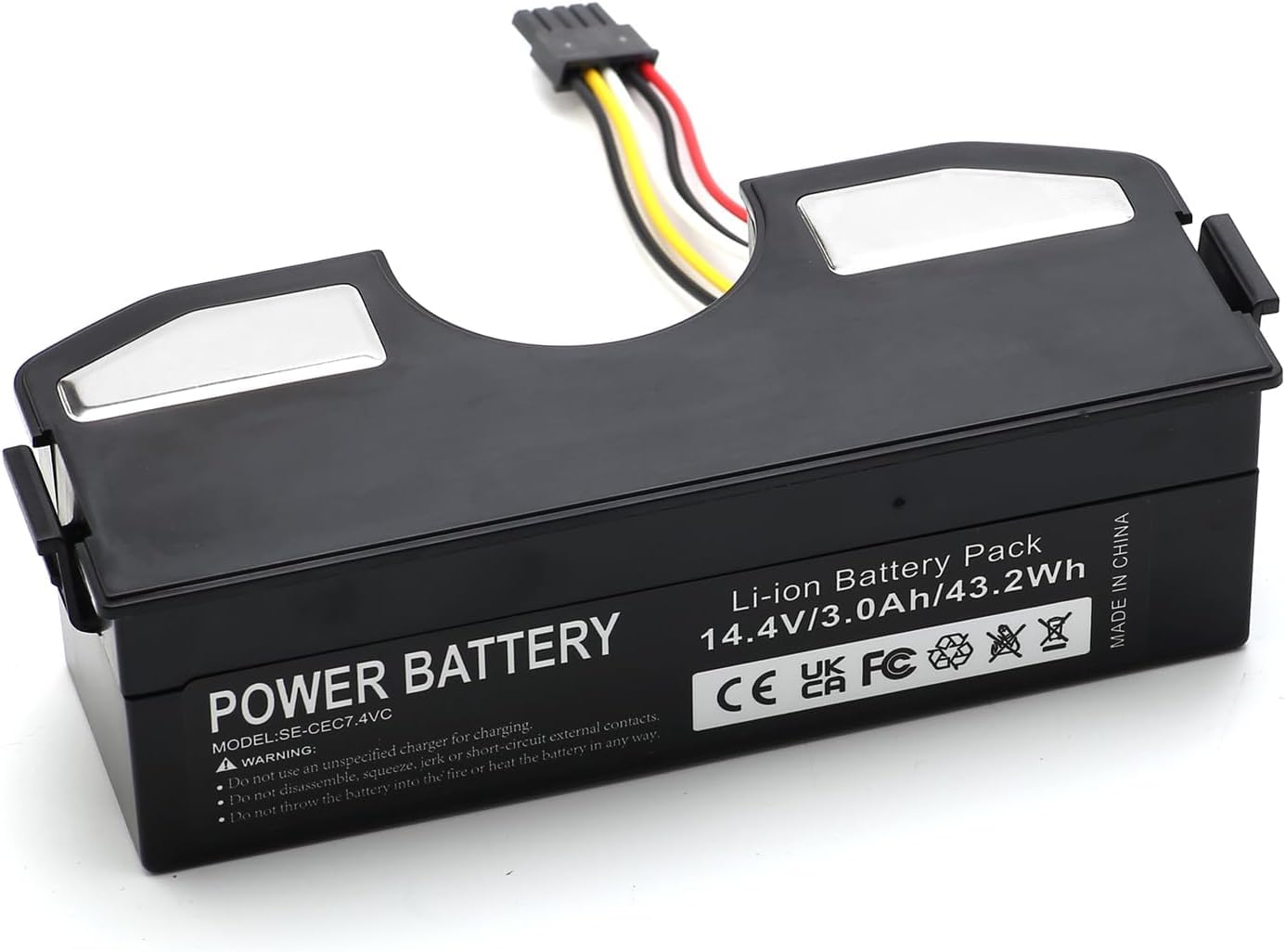 Batería de Repuesto 14.4V 3000mAh para Cecotec Conga 3090 3090 Laser 3091 3092, Compatible con 80628 05173, Batería Li-Ion con Carcasa Protectora y Conector