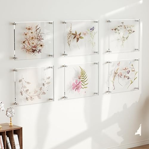 Miniatura 6 de AITEE 8.5x11 Acrylic Picture frame 4 Packs,Modern Hanging Transparent Lucite Square Frames for Photo Diploma Degree Certificate Art Wedding Gallery