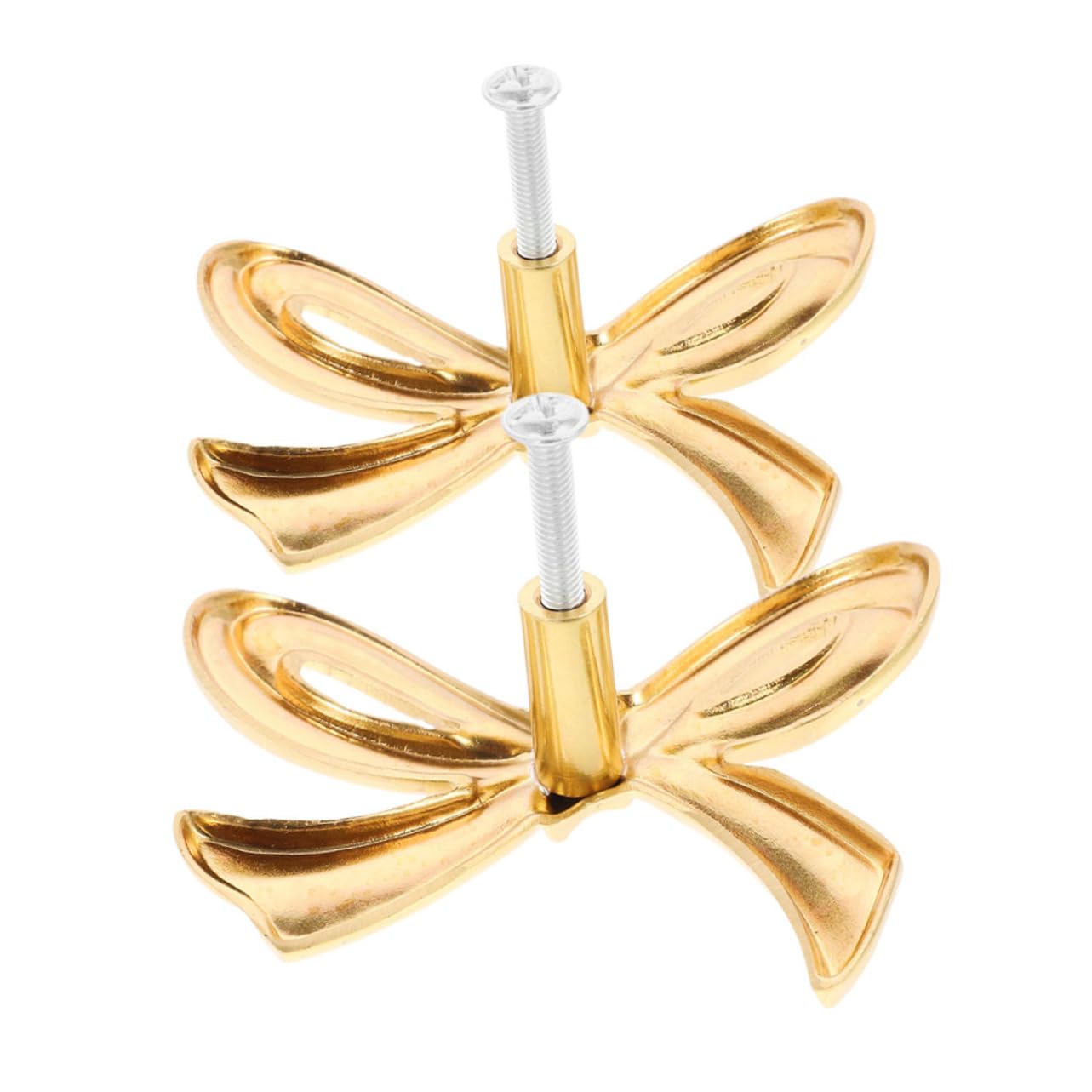 Operitacx 5 Set Maniglia Ad in Ottone Cassetto Forma Cucina Pomello A Farfalla Vivaio Pomelli Per Comò Per Ragazze Pomelli Del Comò Con Fiocco Dorato Piccole Manopole D'oro 2 Pezzi*5