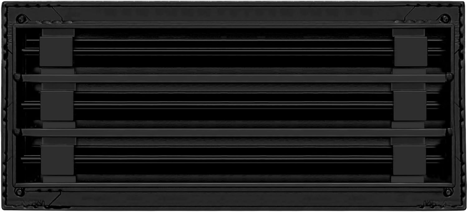 BUILDMART - 16x6 Modern AC Vent Cover - Decorative Black Aluminum Air Vent - Standard Linear Slot Diffuser - Heating and Cooling Register Grille for Ceiling, Walls & Floors - Texas Buildmart