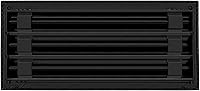 Vista 2 de BUILDMART - Cubierta de ventilación de CA moderna de 16 x 6 - Ventilación de aire negra decorativa - Difusor de ranura lineal estándar - Rejilla