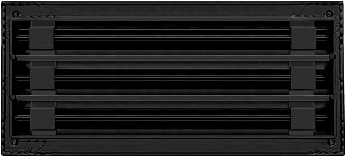 Miniatura 2 de BUILDMART - Cubierta de ventilación de CA moderna de 16 x 6 - Ventilación de aire negra decorativa - Difusor de ranura lineal estándar - Rejilla de