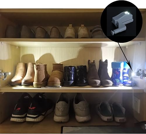 Miniatura 4 de 12 piezas de luz LED con bisagra de armario de armario, luz universal con sensor para cocina moderna, armario de hogar, armario, armario, lámpara -