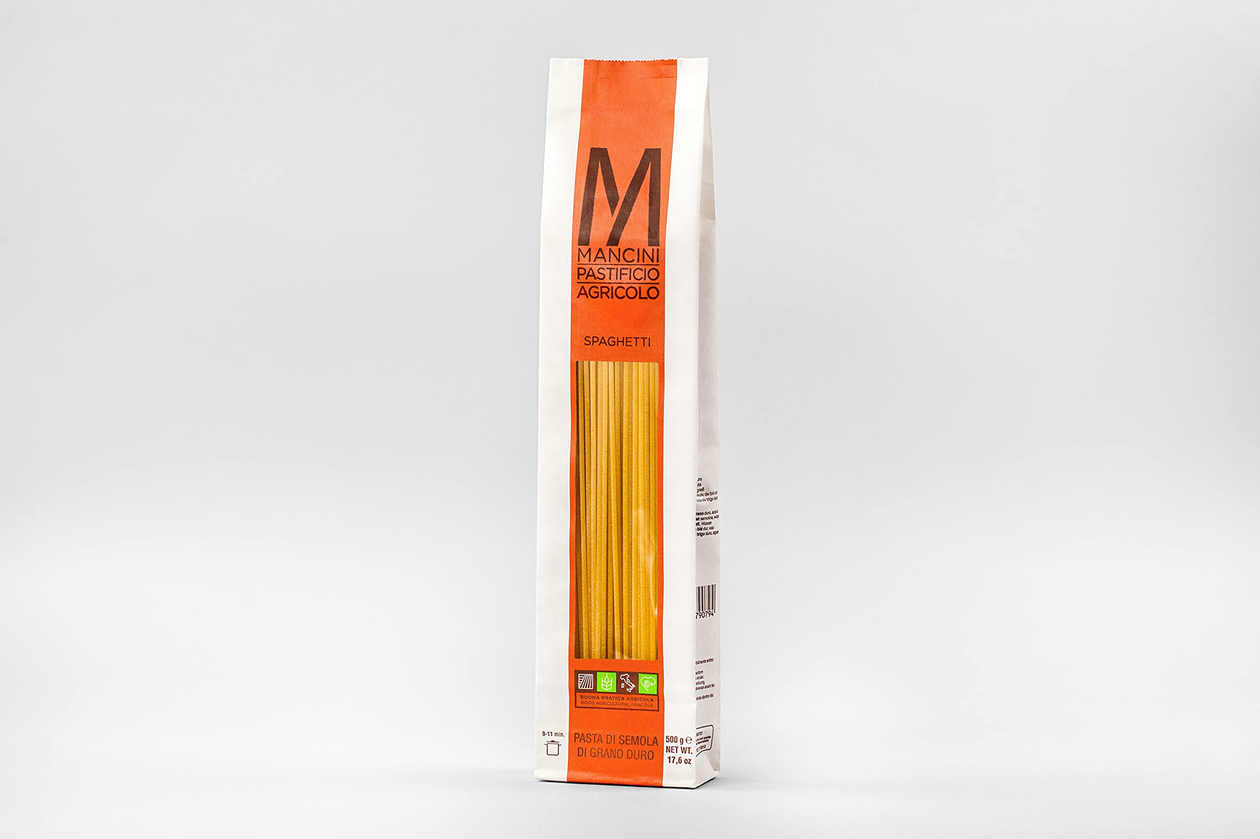 Mancini Pastificio Agricolo - Espaguetis 500 gr - 2 x Cajas de 12 paquetes cada una (12 kg)