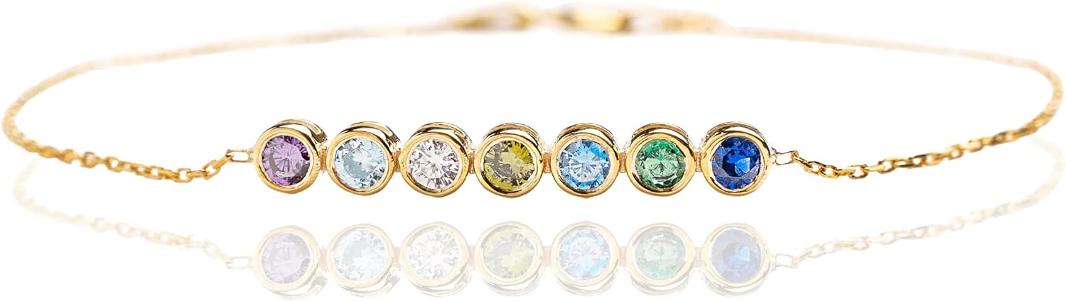 SilveristicJewelry Family Birthstone Bracelet for Women, Custom Mom Jewelry, Mother’s Day Present, Gold/Rose/Silver, Personalized Jewelry, Grandma Bracelet for Her