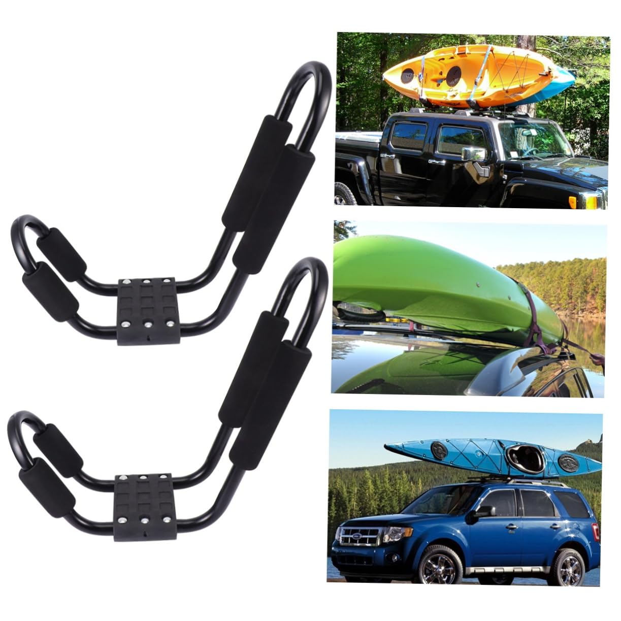 UKCOCO 2piezas Baca de Techo para Kayak y Surf Soporte para Techo de Coche SUV Camión Parabrisas Barra Transversal