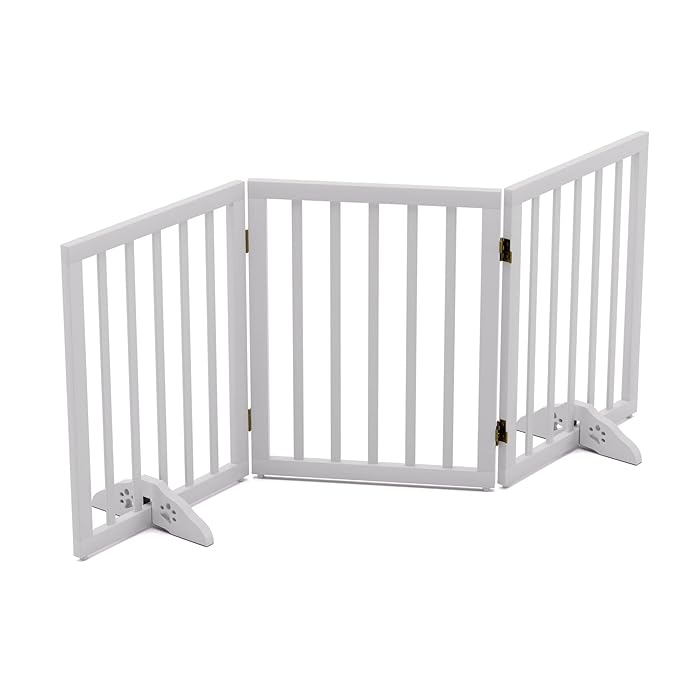 Buy Dog Gates for The House Freestanding Folding Pet Gate Indoor 3