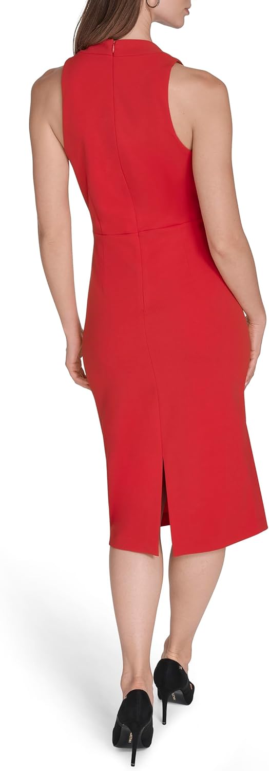 HALSTON Womens Sleeveless Cowel Neck Knee Length Dress - Image 3