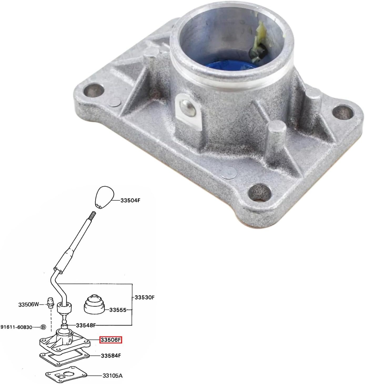 BestParts Gear Box Control Shift Lever Retainer Assembly Compatible with Toyota 4RUNNER RN106 RN110 VZN105 LN107 LN106 Land Cruiser 70 Series Hilux 1987-1995 Replace 33506-60030