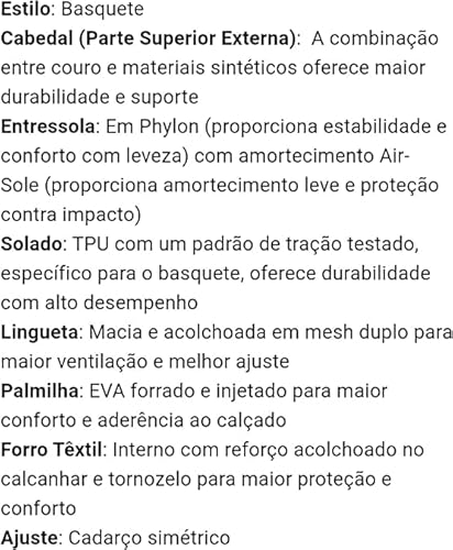Tênis Basquete Six Street Branco e Laranja (39)