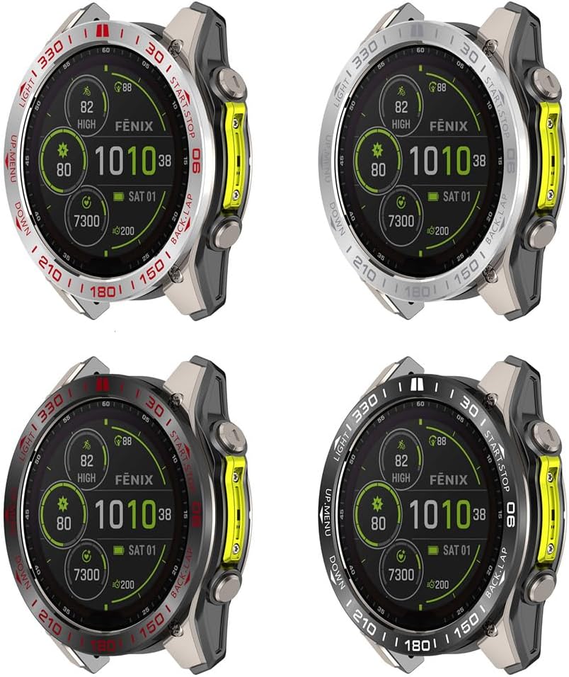 Bezel Styling Compatible with Garmin Fenix 8 AMOLED 47mm Adhesive Frame Ring Cover Anti Scratch [Stainless Steel] Protection for Fenix 8 AMOLED 47mm